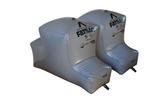 Two gray MALIBU PNP REAR SACS with logos; max capacity 650 lbs each.