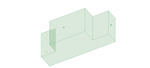Wireframe view of the MALIBU PNP REAR SACS 750lb (W024-750-AVO): rectangular shape with air release plug.