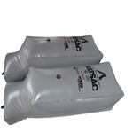 Two gray MALIBU & AXIS PNP Rear Sacs with logos and fill valves.