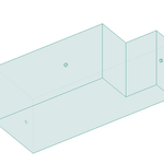Wireframe view of the MALIBU/AXIS PNP REAR SAC FACTORY 2ND with cutouts and notch.
