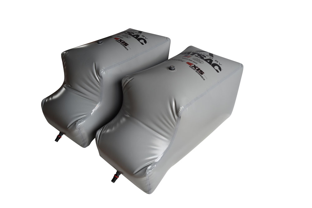 AXIS PNP inflatable bags, 900 lbs, with nozzles, text & quick connect fittings.