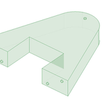 Wireframe view of the AXIS WAKE PNP BOW SAC, rounded edges, ideal for plug-and-play display.