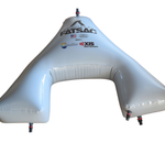AXIS WAKE PNP BOW SAC, triangle inflatable bag, light gray, logos & Plug and Play valves.