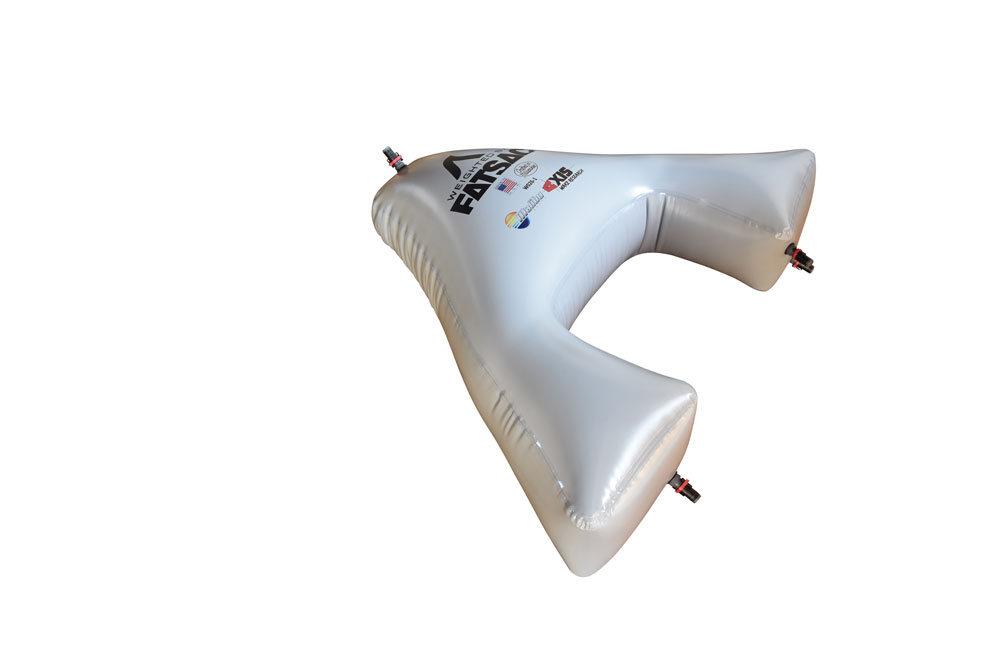 AXIS WAKE PNP Bow Sac, Factory 2nd, silver inflatable with plug and play design.