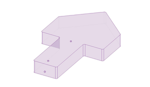 Wireframe view of the AXIS WAKE PNP Bow Arrow Sac (W031-1), 950 lbs.