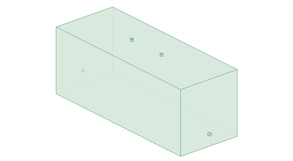Isometric view of the MALIBU/AXIS PNP REAR SAC 1100 lbs (W036-1).