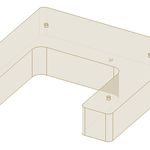 Isometric view of the Fat Seat (W710), a U-shaped bracket with mounting holes for engines.