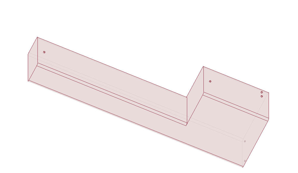 Isometric view of the Fly High ENZO Fat Sac 1350 LBS (W712) with screw holes and fittings.