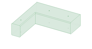 Isometric view of the Ultimate Wake Surf Sac, W718, L-shaped, with rounded edges and points.