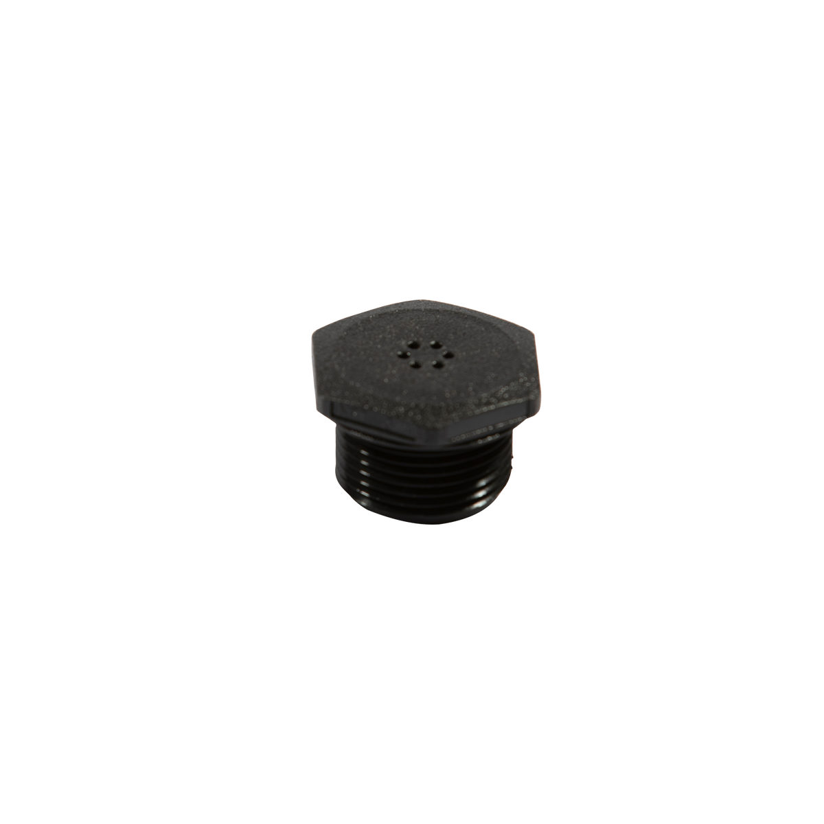 Black Automatic Venting Cap (W772) with threaded base for a watertight fit.