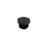 Black Automatic Venting Cap (W772) with threaded base for a watertight fit.