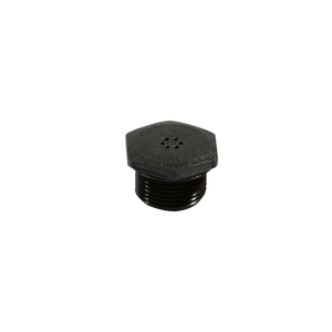 Black Automatic Venting Cap (W772) with threaded base for a watertight fit.