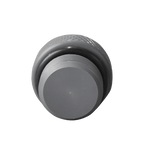 Gray, round Wally Plug (W731) with airtight seal, top view.