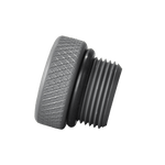 Wally Plug (W731) - black threaded cap with textured grip and airtight seal.