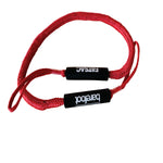 Heavy-duty red Fatsac tow rope, black grips.