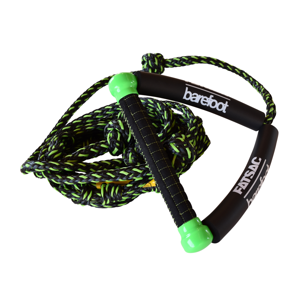 Black and green WAKE SURF ROPE & HANDLE COMBO (M1035-C).