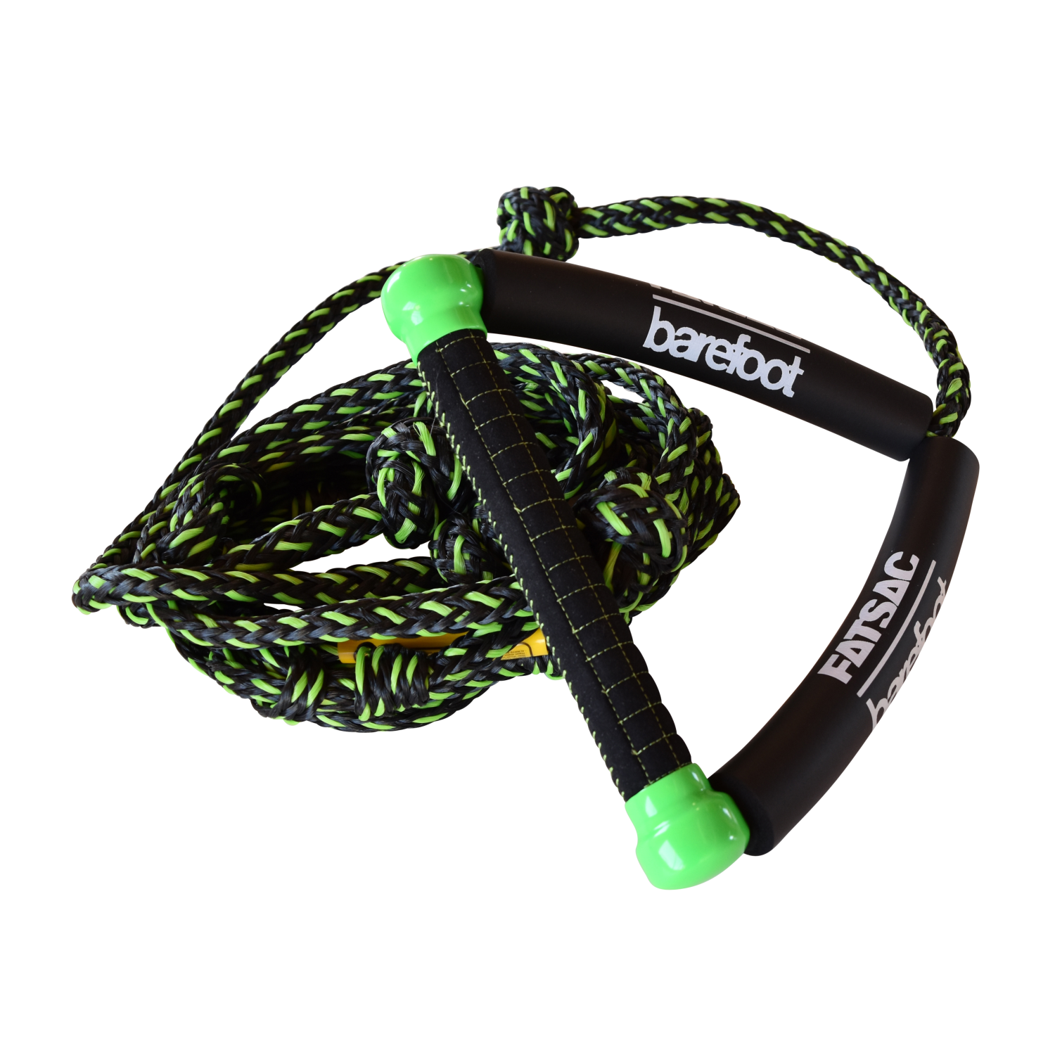 Black and green WAKE SURF ROPE & HANDLE COMBO (M1035-C).