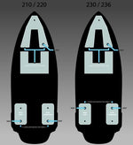 Layout diagram comparing Nautique 2800lb ballast system tanks, vents, and parts.