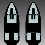 Boat hull plans diagram with Nautique 2100lb upgrade ballast, vents, tanks & autofill setup.